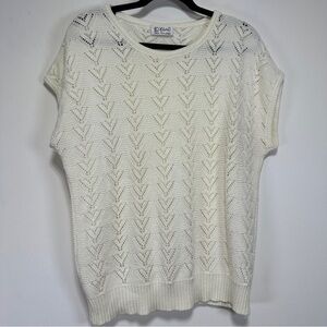 D'Allaird's Vintage Open Knit Sweater Made In Canada Cream L Coastal Grandmother